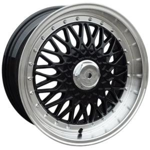 14" Mag Wheel – 8×100/114.3 (Black Machined Lip + Golden Rivets) OY10BBS13