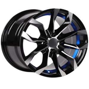 15" Black Machine Face + Blue Undercut Mag Wheel – DX151 OYTBB847 (4×100 / 4×114.3)