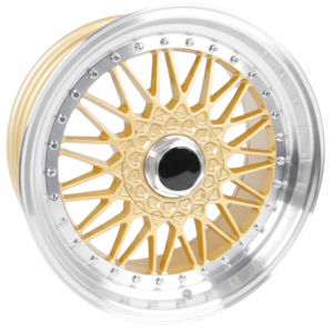 14" Mag Wheel – 8×100/114.3 (Gold Machined Lip + GR Accents) OY10BBS14