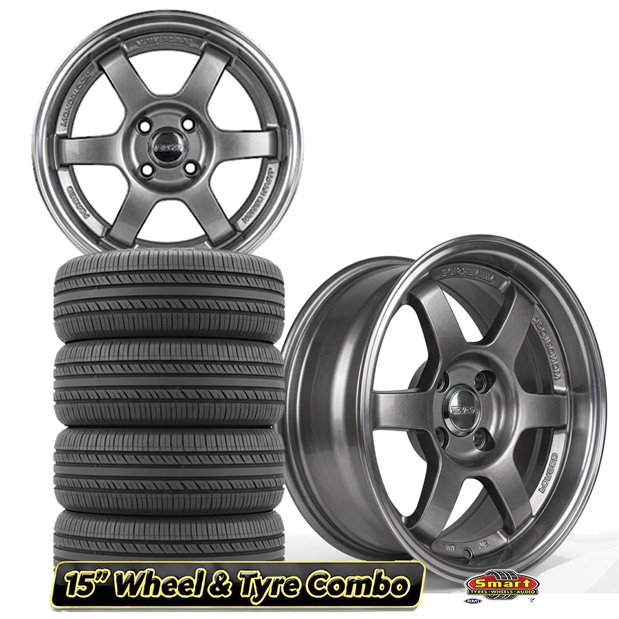 15" 4X100 RAYS STYLE WHEEL & TYRE COMBO