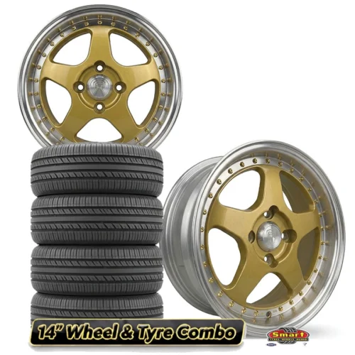 14″ 4×100 VS EQUIP 5 STAR STYLE WHEEL & TYRE COMBO