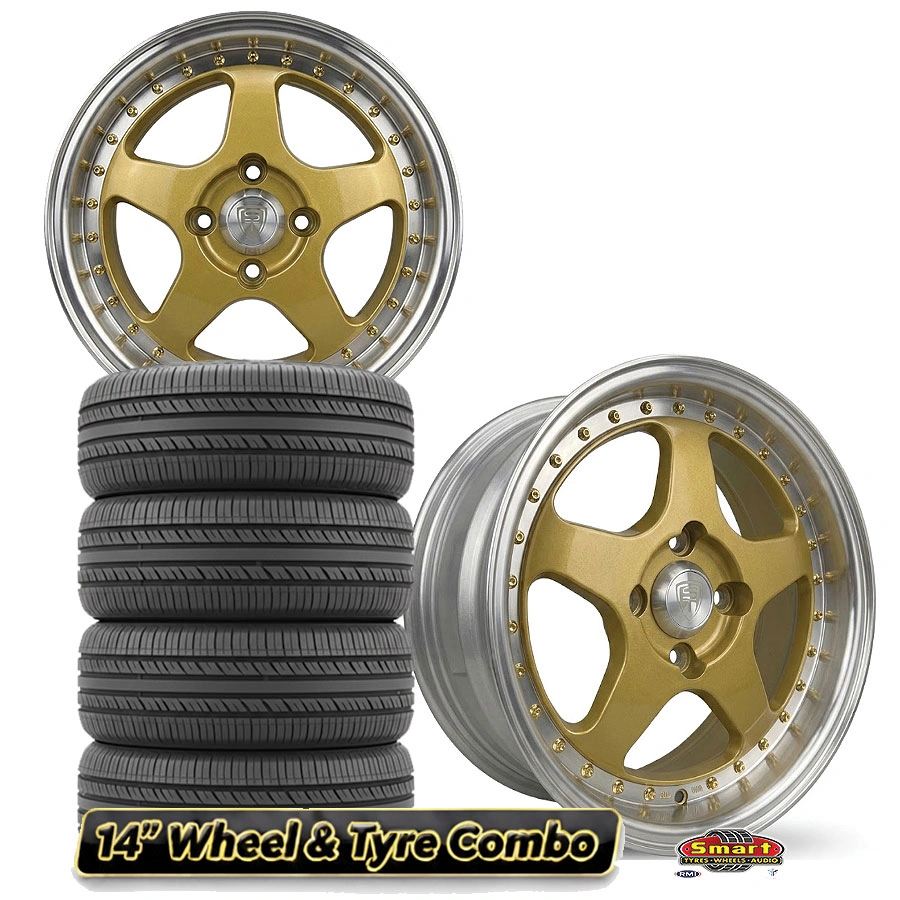 14" 4x100 VS EQUIP 5 STAR STYLE WHEEL & TYRE COMBO