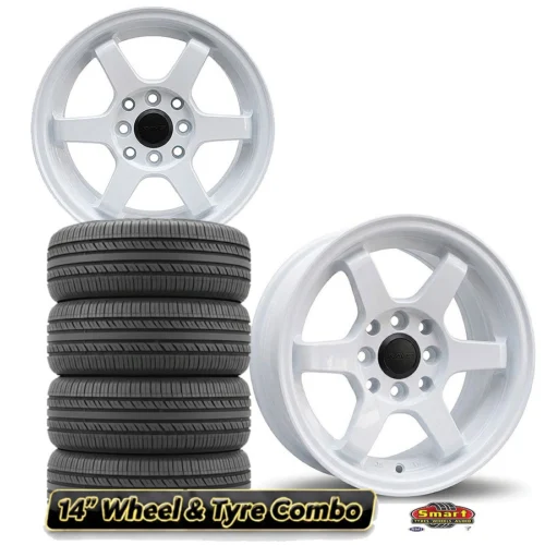 14″ 4×100114 RAYS RACE STYLE WHEEL & TYRE COMBO
