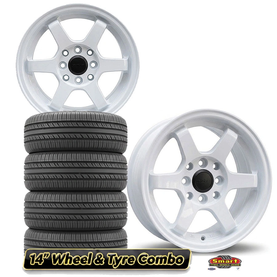 14" 4x100114 RAYS RACE STYLE WHEEL & TYRE COMBO