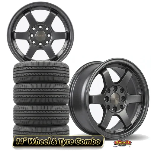 14″ 4×100114 RAYS RACE STYLE WHEEL & TYRE COMBO