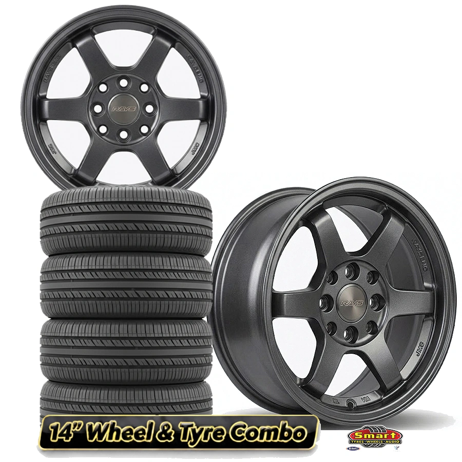 14" 4x100114 RAYS RACE STYLE WHEEL & TYRE COMBO