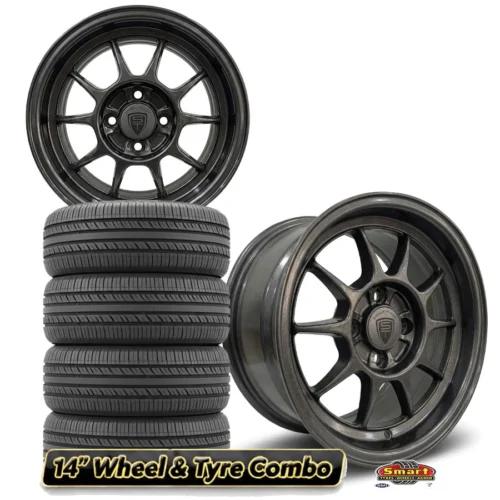 14″ 4×100 RAYS VOLK STYLE WHEEL & TYRE COMBO
