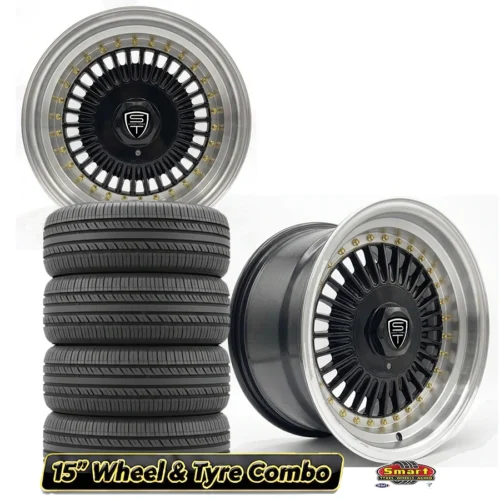 15″ 4X100/114 E30 TURBO STYLE DEEP DISH WHEEL & TYRE COMBO