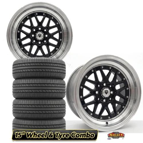 15″ 4×100/114 BBS RM STYLE DEEP DISH WHEEL & TYRE COMBO
