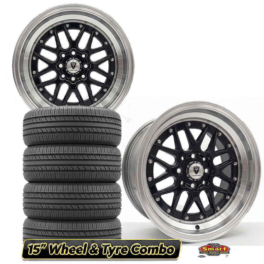 15" 4x100/114 BBS RM STYLE DEEP DISH WHEEL & TYRE COMBO