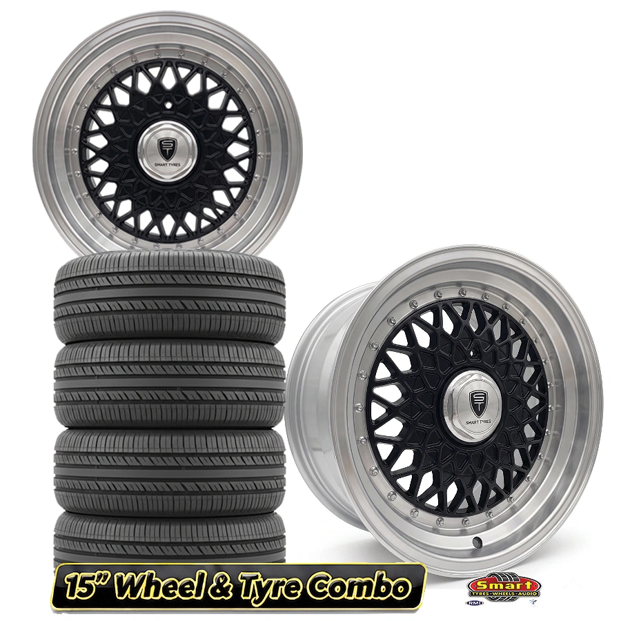 15" 4X100/114 CUP2 STYLE DISH WHEEL & TYRE COMBO
