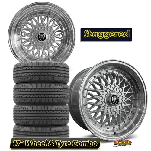 17″ 5×114 BBS RS STYLE STAGGERED WHEEL & TYRE COMBO