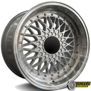 17"x8.5 5X100/114.3 YZTV57 MAG WHEEL SET SILVER MACHINED LIP