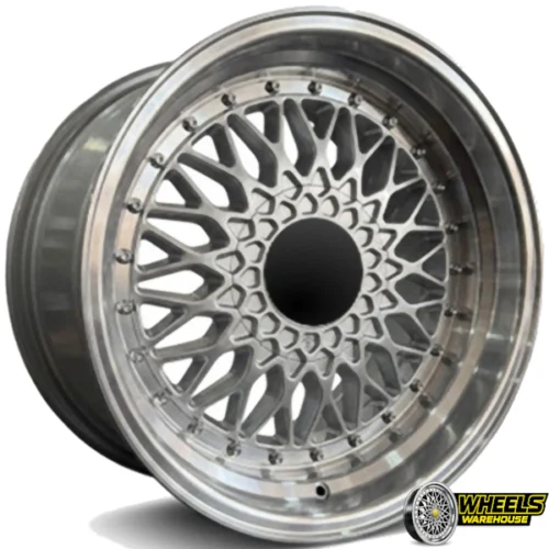 17″x8.5 5X100/114.3 YZTV57 MAG WHEEL SET SILVER MACHINED LIP
