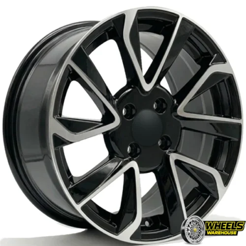 17″x7.5 5X100 DX381 MAG WHEEL SET BLACK MACHINED FACE