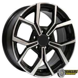 17"x7.5 5X100 OYR436 MAG WHEEL SET BLACK MACHINED FACE