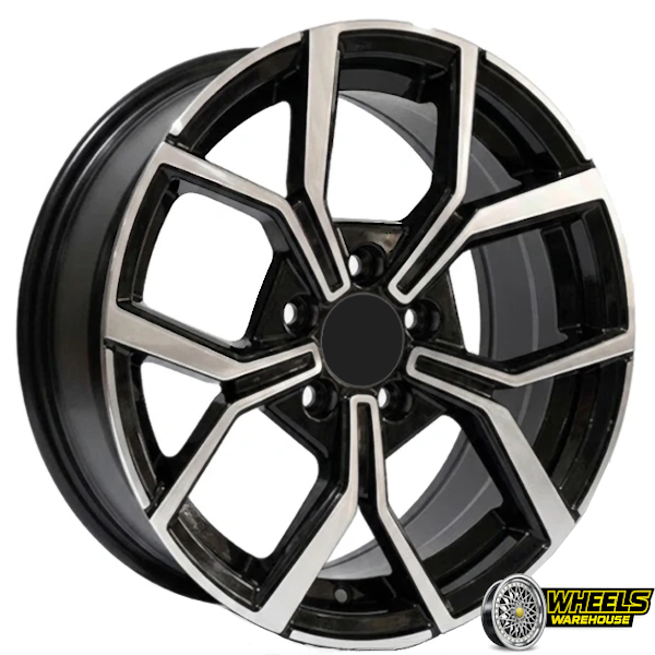 17"x7.5 5X100 OYR436 MAG WHEEL SET BLACK MACHINED FACE