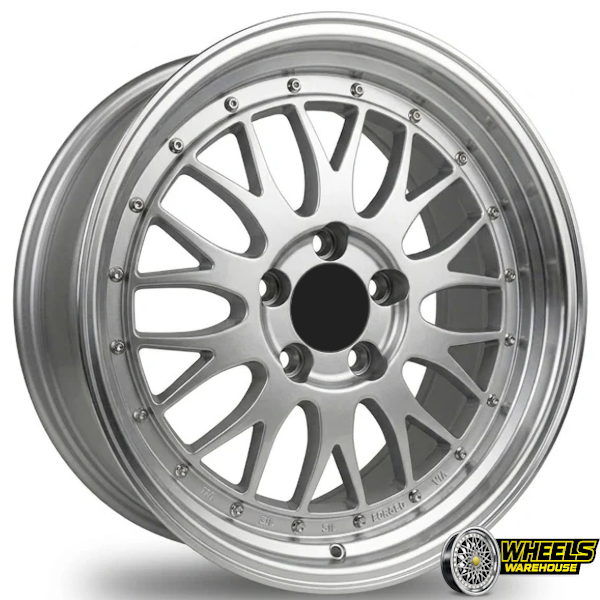 15"x6.5 5X100 OYTOS1195 MAG WHEEL SET BLACK MACHINED LIP
