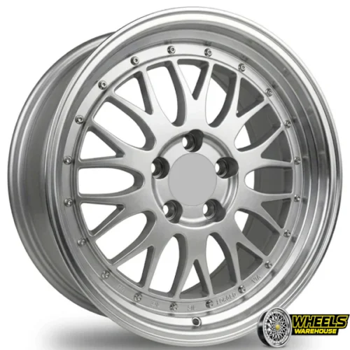 15″x6.5 5X100 OTA057 MAG WHEEL SET HYPER BLACK MACHINED LIP