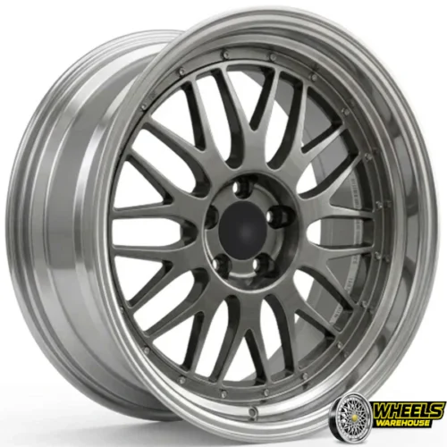 17″x7.5 5X100 OTA070 MAG WHEEL SET HYPER BLACK MACHINED LIP