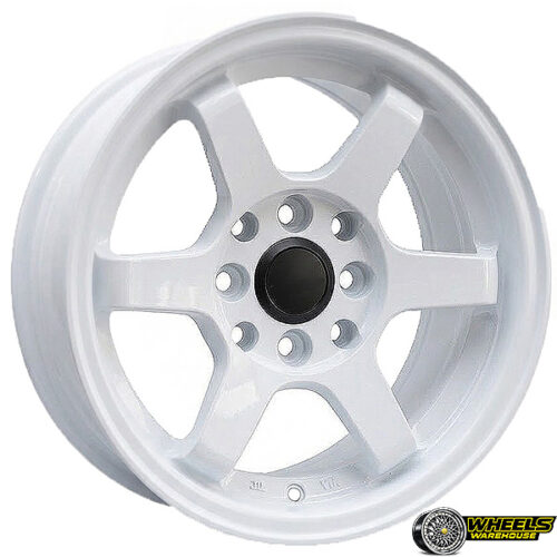 14″x5.5 4X100/4X114 YZTV106 MAG WHEEL SET WHITE
