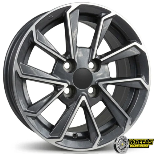 14″x6 4X100 YZT150 MAG WHEEL SET MACHINE GREY