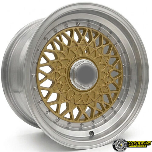 14″x5.5 4X100/4X114 OY10BBS14-YZTV44 MAG WHEEL SET GOLD MACHINED LIP+GR