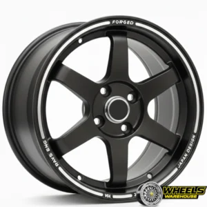 15"x6.5/7 4X100 DX008 MAG WHEEL SET MATT BLACK+LINE