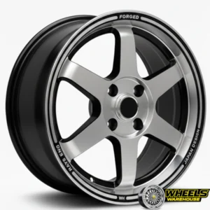 15"x6.5/7 4X100 DX008 MAG WHEEL SET BLACK MACHINE FACE