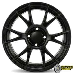 15"x7.0 4X100 DX149 MAG WHEEL SET BLACK