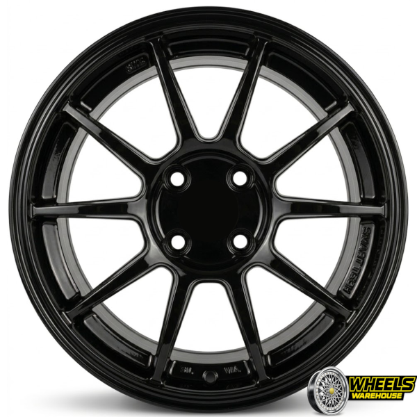 15"x7.0 4X100 DX147 MAG WHEEL SET BLACK - Image 2