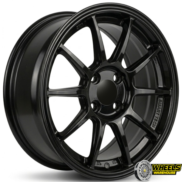 15"x7.0 4X100 DX147 MAG WHEEL SET BLACK