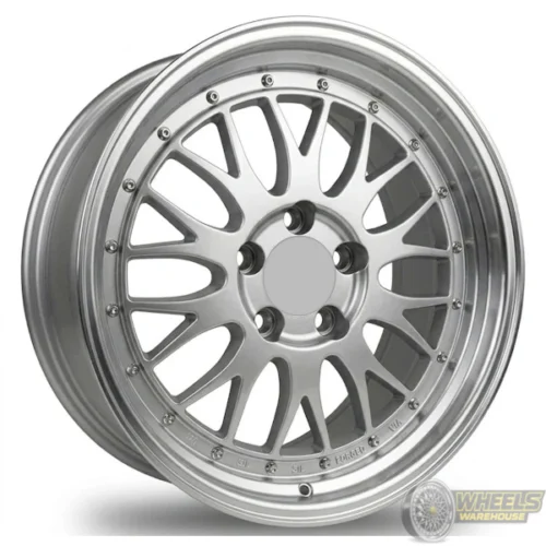 15″x6.5 5X100 OTA057 MAG WHEEL SET HYPER BLACK MACHINED LIP