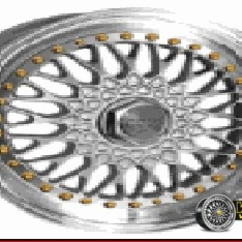 15″x7 5X100/114.3 OYA447 MAG WHEEL BLACK MACHINED LIP + SILVER RIVET