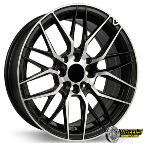 15″x7.0 4X100/4X114 DX244-OYTS353-YZTV23 MAG WHEEL SET BLACK MACHINED FACE+CHR UNDERCUT