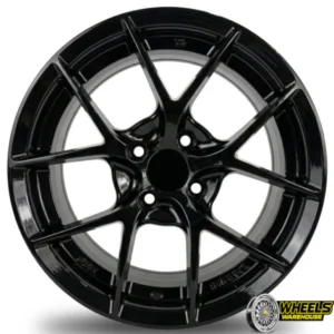 15"x7.0 4X100 YZTV4-DX221 MAG WHEEL SET BLACK