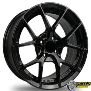 15"x7.0 4X100 YZTV4-DX221 MAG WHEEL SET BLACK