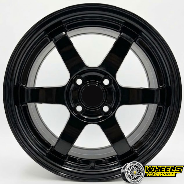 15"x7.0 4X100 DX146 MAG WHEEL SET BLACK - Image 2
