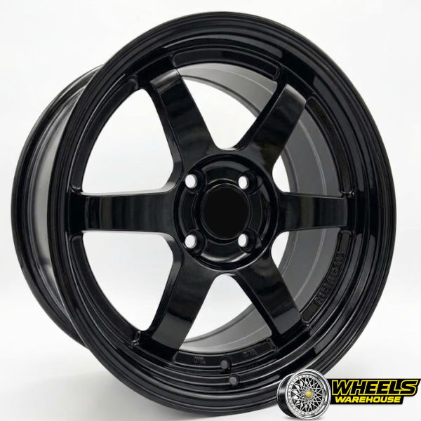 15"x7.0 4X100 DX146 MAG WHEEL SET BLACK