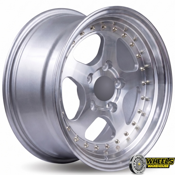 15"x8 5X120 YZTMCB53 MAG WHEEL SET SILVER/MACHINED FACE