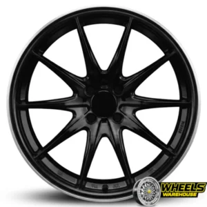 17"x7.5 4X100 OYTOS1204 MAG WHEEL SET BLACK MACHINED LIP