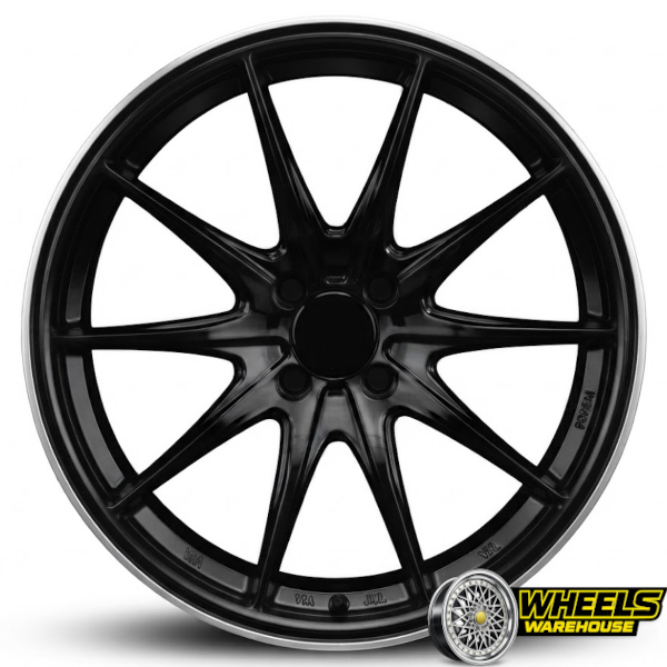 17"x7.5 4X100 OYTOS1204 MAG WHEEL SET BLACK MACHINED LIP - Image 2