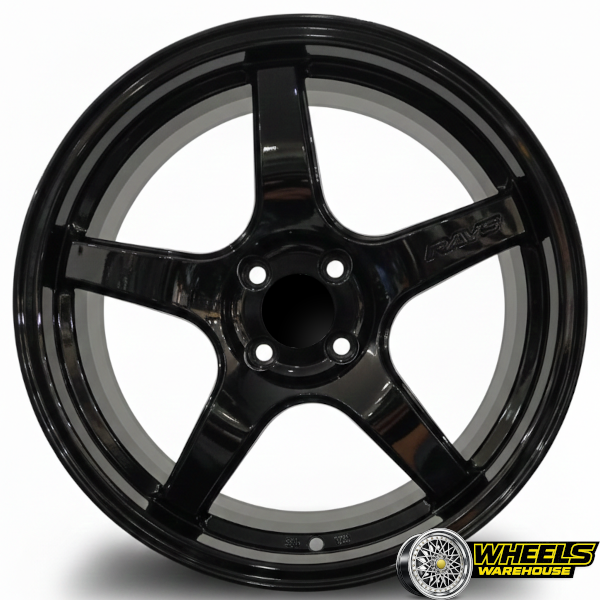 17"x7.5 4X100 DX015 MAG WHEEL SET BLACK - Image 2