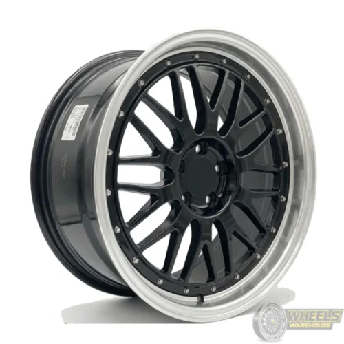 17″x7.5 5X100 OTA100 MAG WHEEL SET BLACK MACHINED LIP