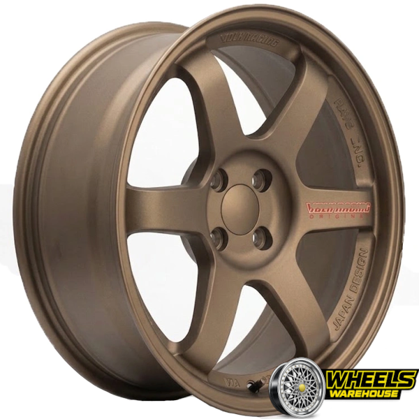 17"x8 4X100 558 MAG WHEEL SET SAND BRONZE MACHINED LIP + BRONZE RED WRITING
