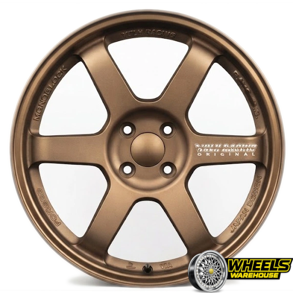17"x8 4X100 558 MAG WHEEL SET SAND BRONZE MACHINED LIP + BRONZE WHITE WRITING
