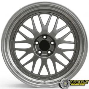 17"x7.5 4X100 OYTOS1185 MAG WHEEL SET HYPER BLACK SILVER MACHINED LIP