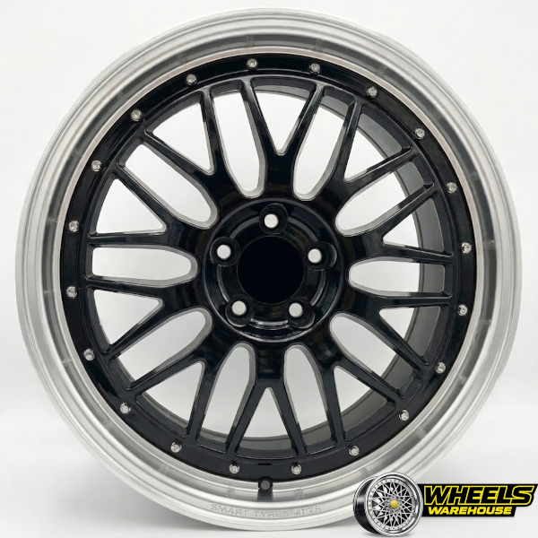 17"x7.5 4X100 OYTOS1197-OTA097 MAG WHEEL SET BLACK MACHINED LIP - Image 2