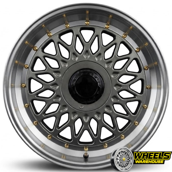 17"x8 4X100/4X114 OYA367 MAG WHEEL SET GUNMETAL MACHINED LIP - Image 2