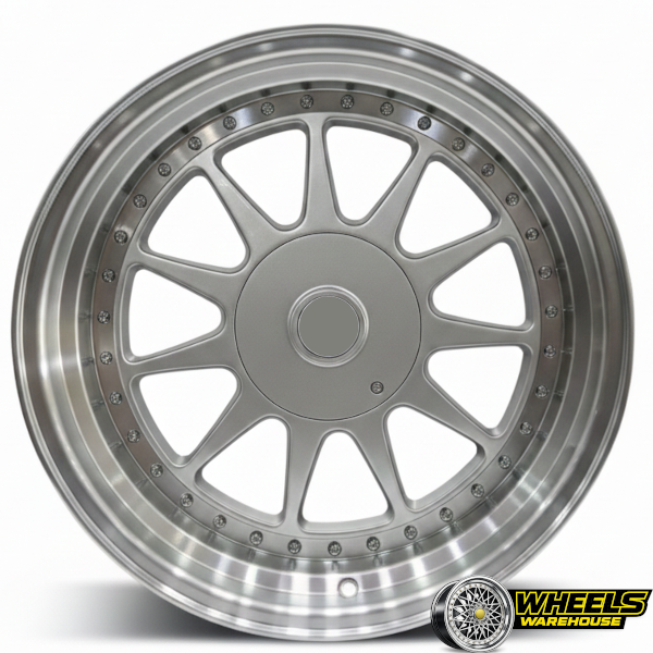 17"x8.5 4X100/4X114 OY10BBS10 MAG WHEEL SET SILVER MACHINED LIP - Image 2